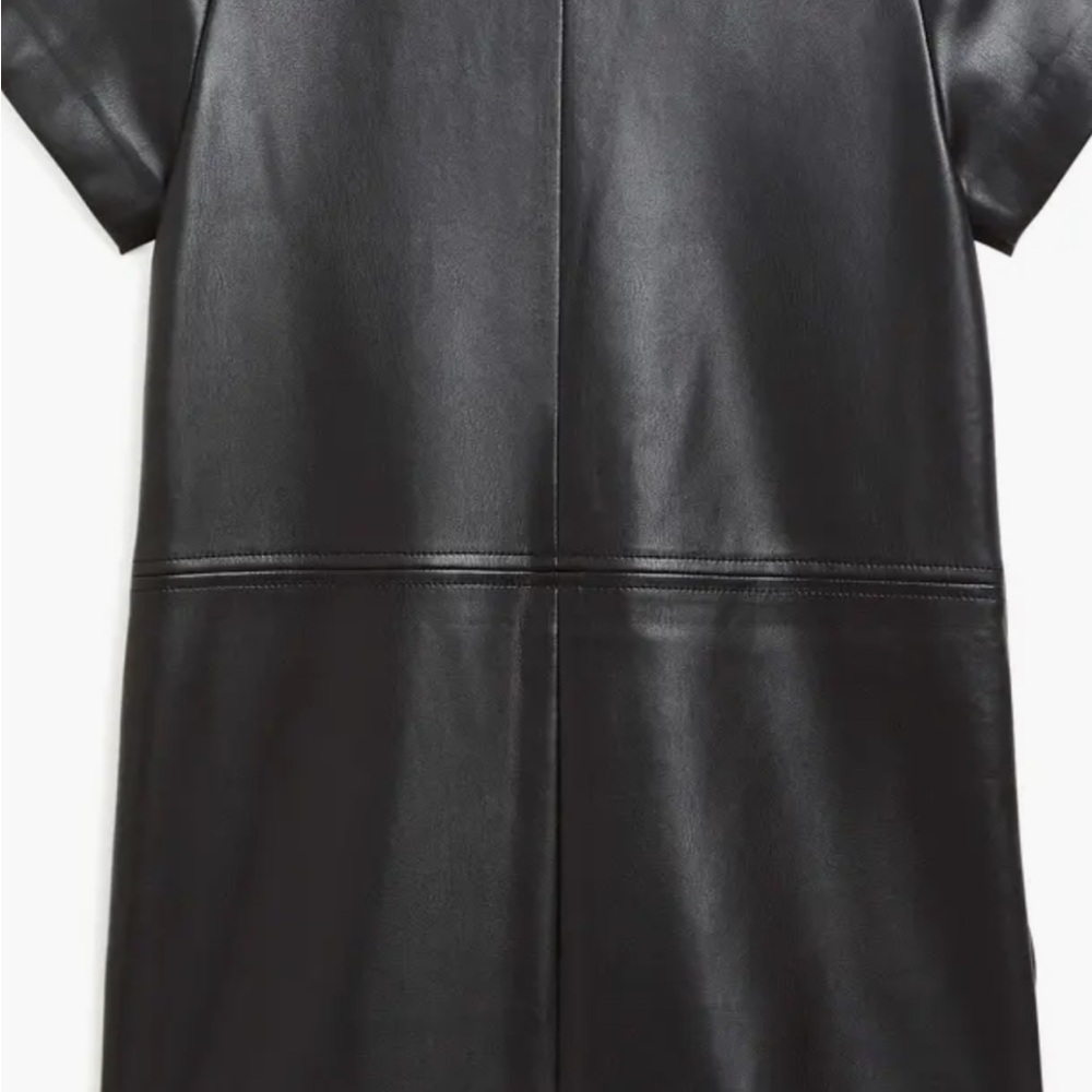 Tractr Black Faux Leather Casual Kids Dress. Shift Dress